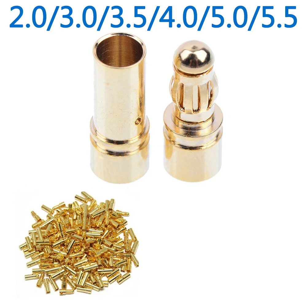 20/40pcs 3.5mm Gold Bullet Banana Connector Plug For ESC Battery Motor (10/20 pair)