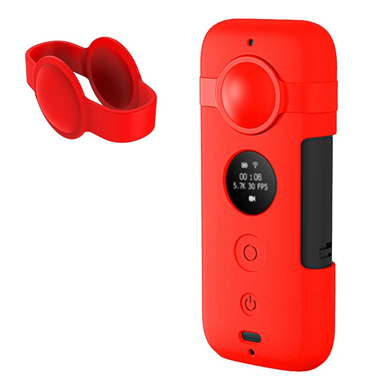 Capa protetora de silicone macio para câmera insta360, proteção contra arranhões e poeira, acessórios esportivos