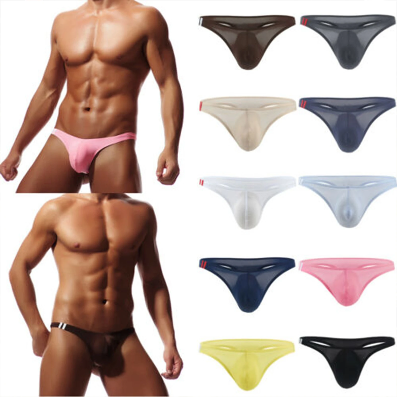 Ropa interior sexy para hombre, tanga transpirable, parte trasera en T, nueva