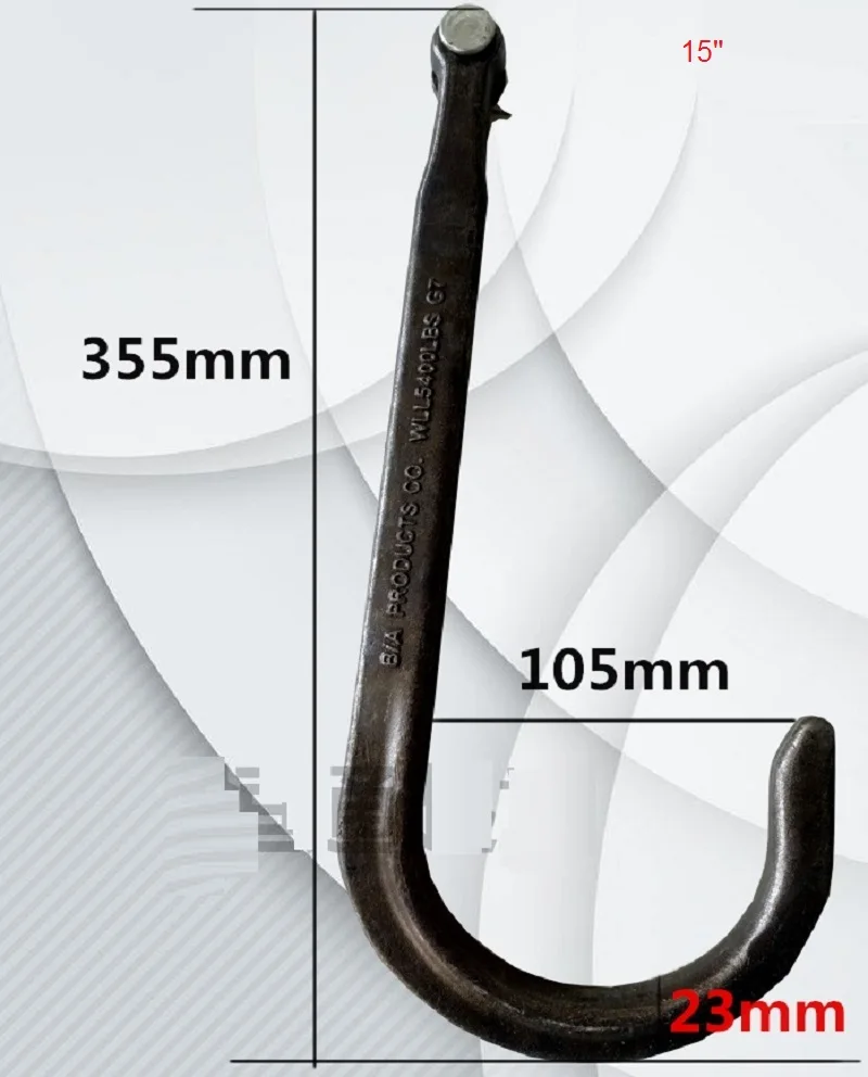 8"-15"  5400lbs J-hook  point ring eye hook wide mouth long hook large opening hook forged alloy steel hoist crane winch part view 4