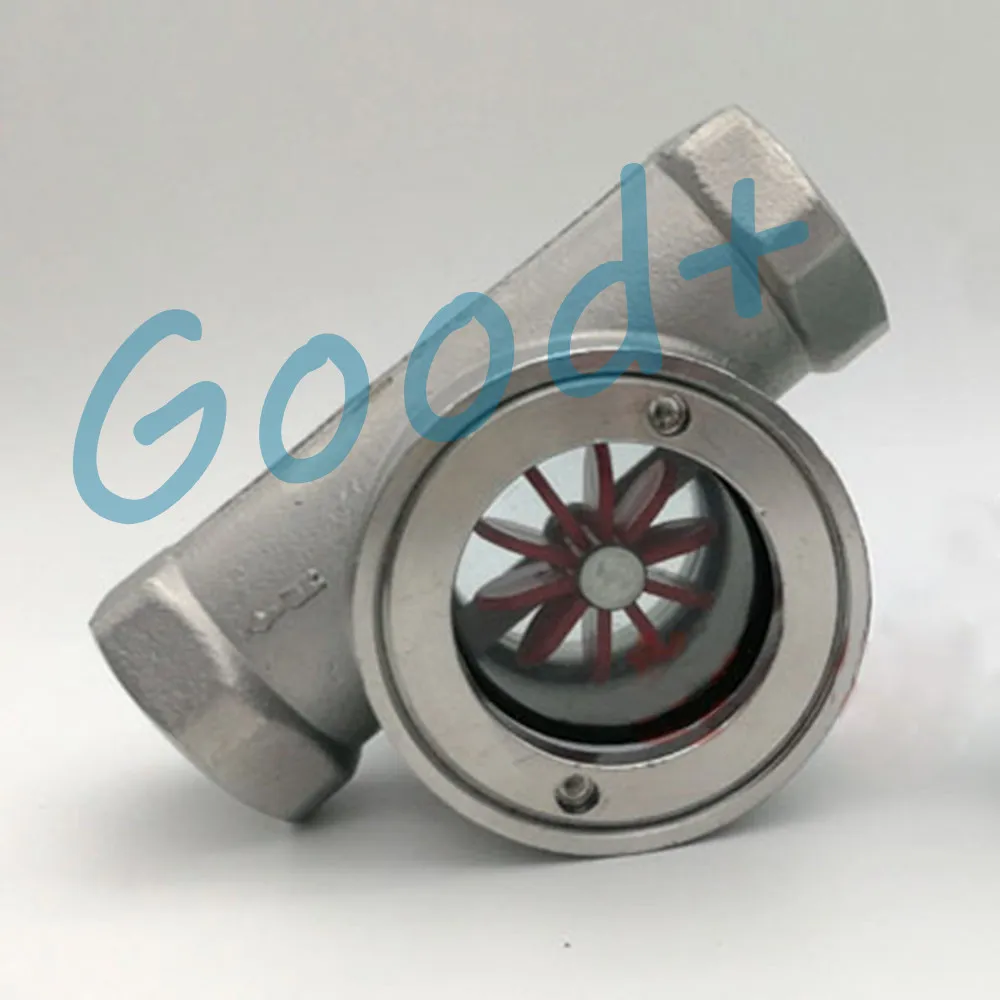 

1-1/4",1-1/2",2" BSP Stainless Steel SS304 Sight Water Flow Indicator Plastic Impeller Female Thread