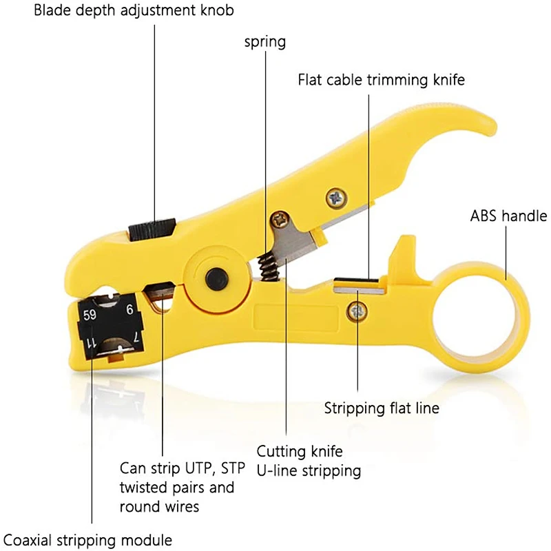 Kit di strumenti per pinze di riparazione della rete h12v RJ45 RJ11 RJ12 con Tester per cavi pinza spellafili pinza a crimpare pinza a crimpare