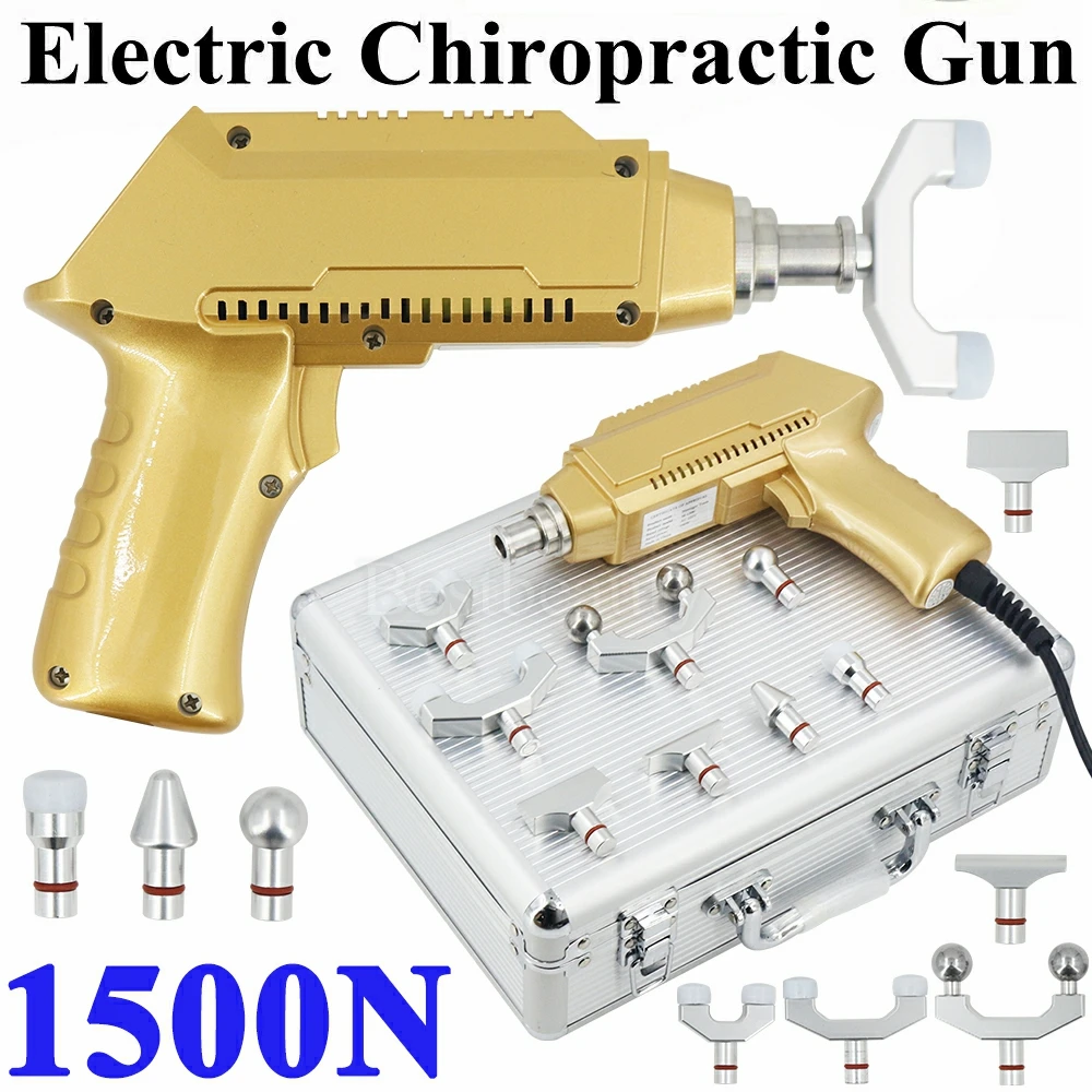 

Electric Correction Gun 1500N Adjustable Chiropractor Spinal Therapy Chiropractic Adjusting Tools Lumbar Neck Bone Massager Hot