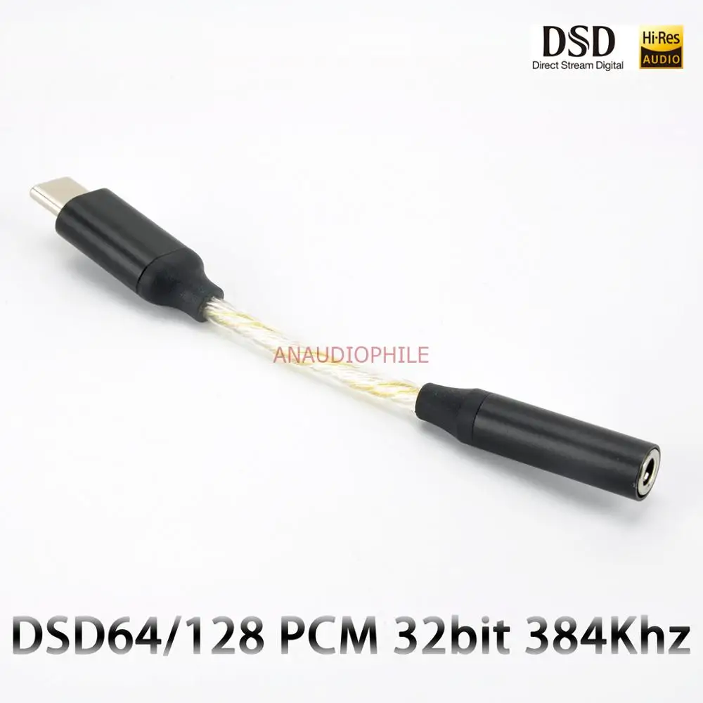 HiFi USB DAC DSD Type C To 3.5mm Headphone out DSD128 32bit 384Khz HTRF 3DGaming