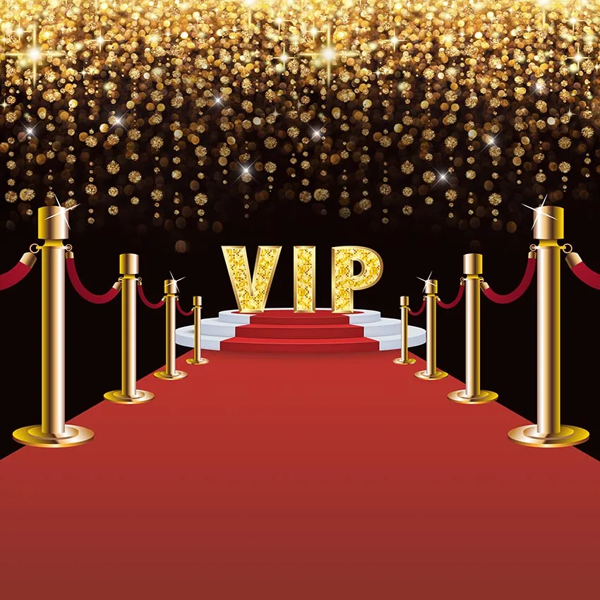 Adult Wedding Birthday Stage Backdrop Photography Red Carpet VIP Party Gold Polka Dots Baby Portrait Background Photo Studio