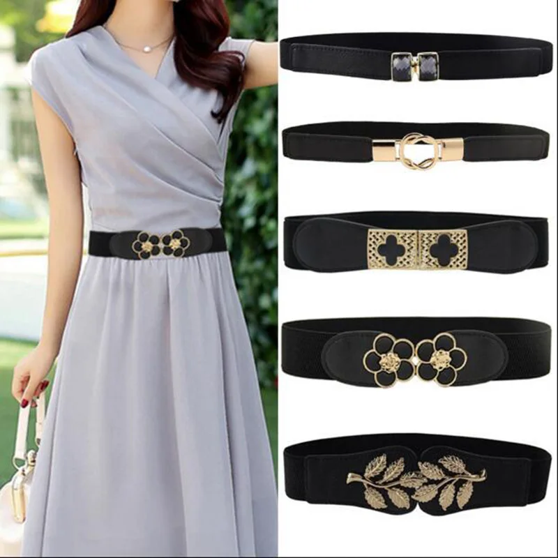 65cm Female Fashion Thin Elastic Stretch Waistband Crystal Bow Belt for Women Cinch Waist Seal Cummerband Clothing Accessories