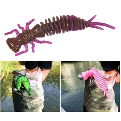 10pcs/lot Larva Worm Soft Lures 55mm 75mm 10mm Fishy Smell Jig Silicone Bait Freshwater Swimbait Silicone Bass Pike Pesca Tackle