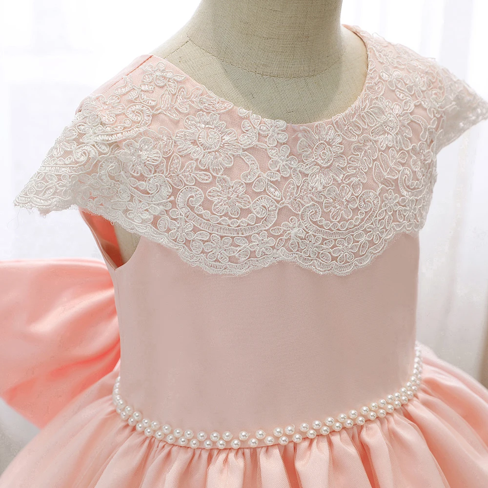 Robe de princesse en dentelle brodée rétro pour bébé fille, vêtements Jacquard élégants, mariage et fête d'anniversaire