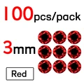100 Piezas de Cuentas Rojas de 3mm