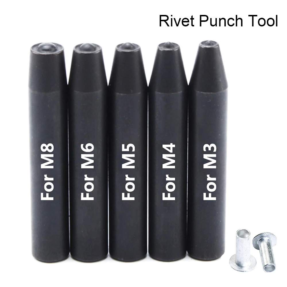 1Piece M5 Rivet punch tool and 500 pcs m5 Aluminum Flat Round Head Round Nut Half Hollow Rivets