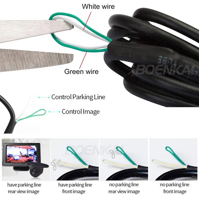 BOENKAI 4 Pin Port CCD telecamera per veicoli impermeabile HD Car Reverse Backup parcheggio telecamera per retromarcia vista laterale anteriore punto cieco