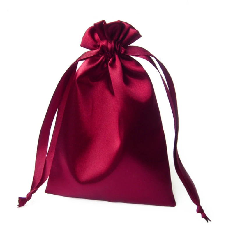 

50PCS Satin Silk Gift Bags Print Logo Packaging Jewelry Cosmetic Party Wedding Wrappling Storage Dust-proof Sachets Luxury Pouch