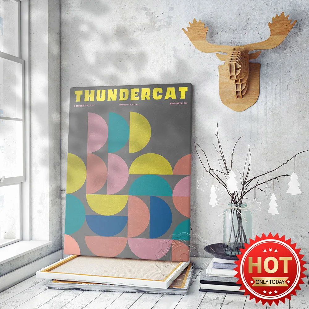 Thundercat Musician Art Poster, Stephen Lee Bruner Geometry Semicircle Art Prints, Vintage Art Music Poster, Home Decor Mural