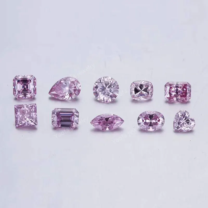 Hot Sale 6.5~8mm 5A Trillion Shape Cut Sic Material Pink Color Moissanites Loose Stone Synthetic Gems For Jewelry