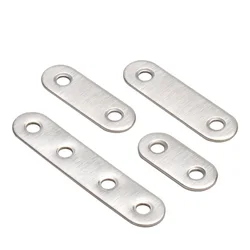 MEGA 10PCS Flat Corner Brackets Straight Plates Brace Brackets Stainless Steel Mending Repair Fixing Connectors Supporters