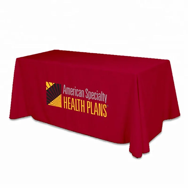 

Polyester Fabric Customized Standard Table Cover 4ft/6ft/8ft Custom Logo Outdoor Activity Display Table Cloth