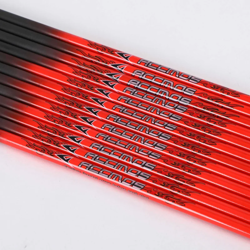 6pcs Pure Carbon Arrow Shaft Spine 300 340 400 500 600 700 800 ID 6.2mm OrangeTube DIY Archery for Bow Hunting Shooting