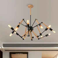 modern decorations wood Spider ceiling Pendant Lamp Vintage industrial Nordic Loft Retro antique restaurant dining Pendant Light