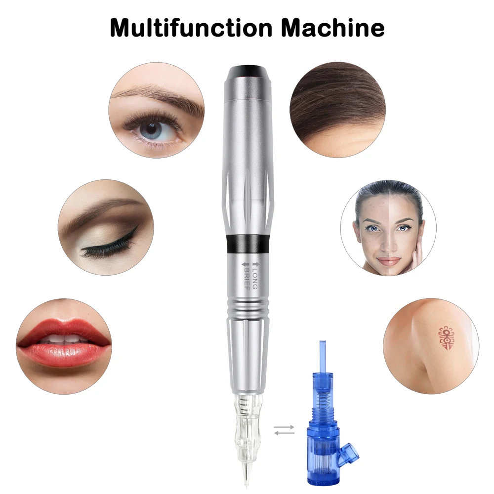 Digital Permanent Makeup Machine dermografo Eyebrow Machine Tattoo Pen For Microblading MTS Liner Shader Agulhas Easy Click