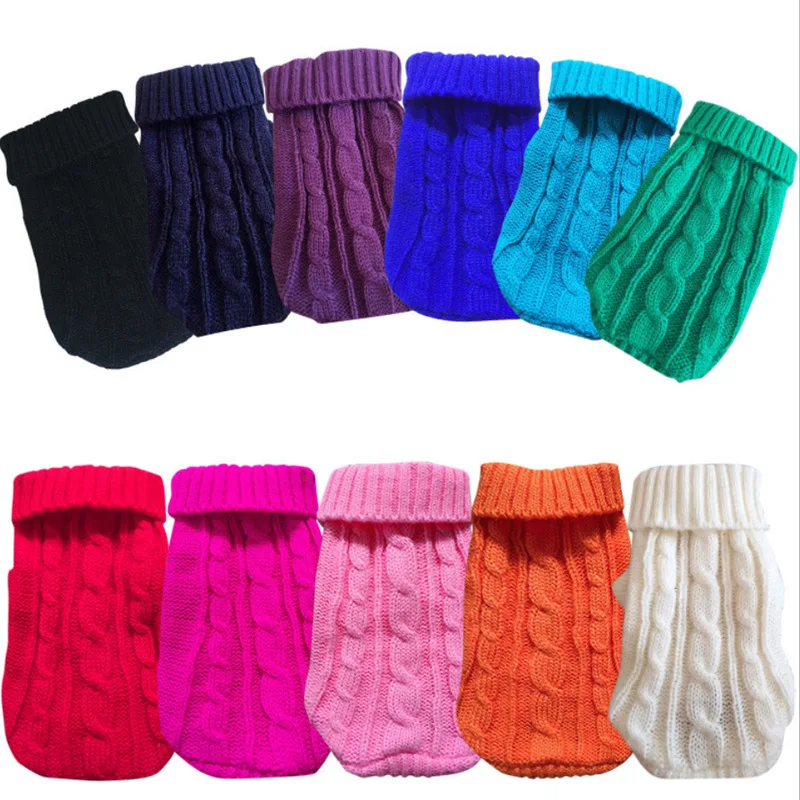 Winter Warm Pet Sweater for Dogs Cats Solid Dog Cat Clothes Puppy Dachshund Shih Tzu Gota Pullovers Kedi Dog Clothing pull chien