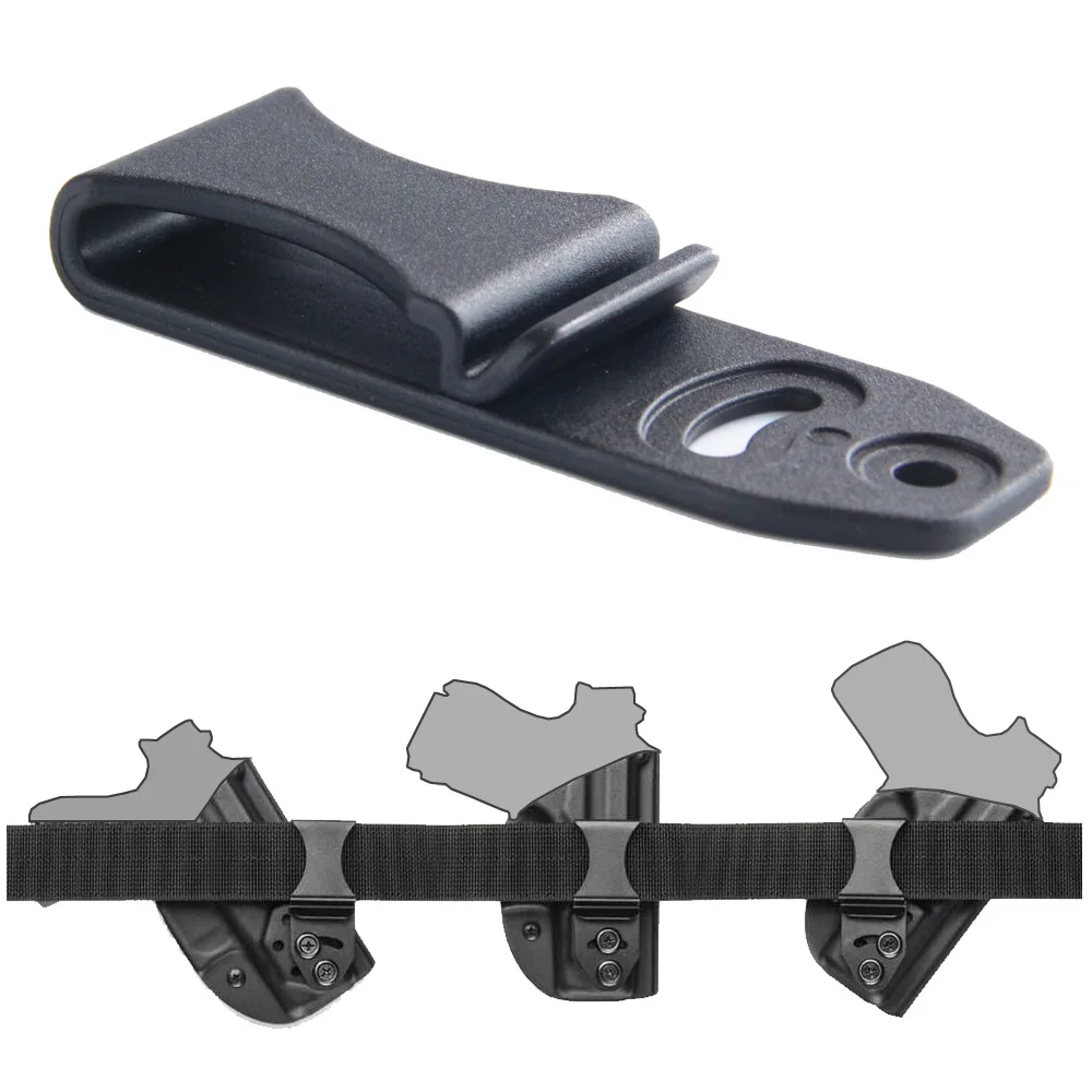 10 TEILE/LOS Taktische Schwarz Gürtel Clip Mit Montage Schrauben Kunststoff Tuckable Gürtel Clip Einstellbare Loops