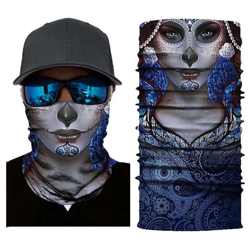 Motorcycle Face Mask Ghost Mask Biker Balaclava Head Scarf Neck Masque Skull Halloween Face Shield Mascara Moto Riding Bandanas