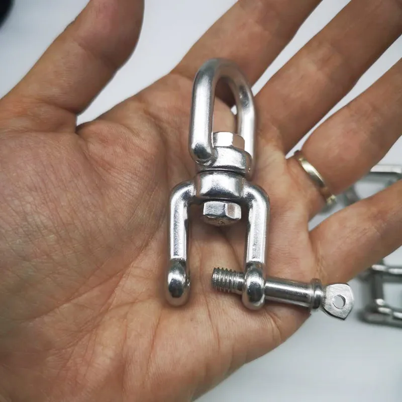 Rigging Hardware M6 5PCS Heavy Duty Stainless Steel 304 Jaw Eye Swivel Europe Lifting Chain Eye Jaw End Swivel Ring