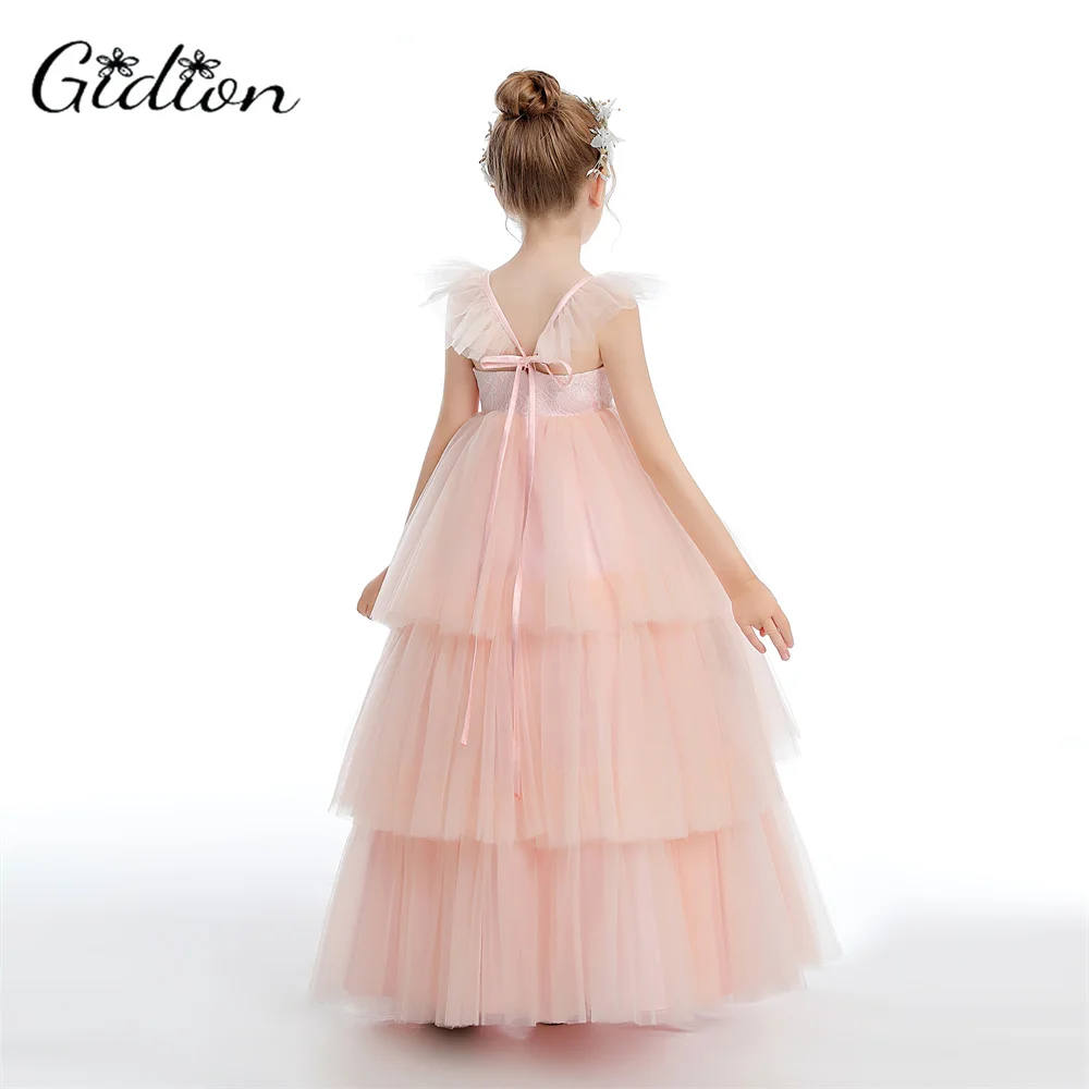 Princesa Flower Girl Dress for Children, Aniversário, Festa à noite, Show, Concurso, Casamento, Junior Bridesmaid Dress, Ball Event, Prom