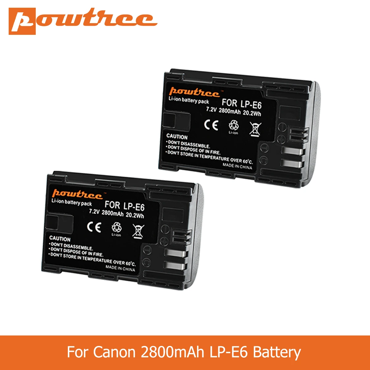 POWTREE 2800MAh LP-E6 LP E6 LPE6 Camera Pin Cho Máy Canon 5D Mark II III 7D 60D EOS 6D 70D 80D Cho Canon Phụ Kiện L50