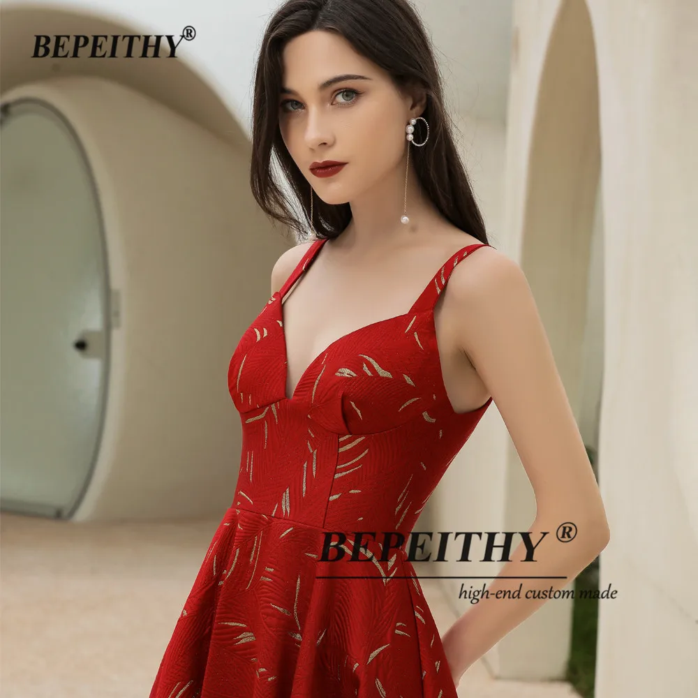 BEPEITHY Customized V Neck Long Evening Dress Vintage Spaghetti Straps Floor Length India Prom Gown 2023 Formal Occasion Dresses