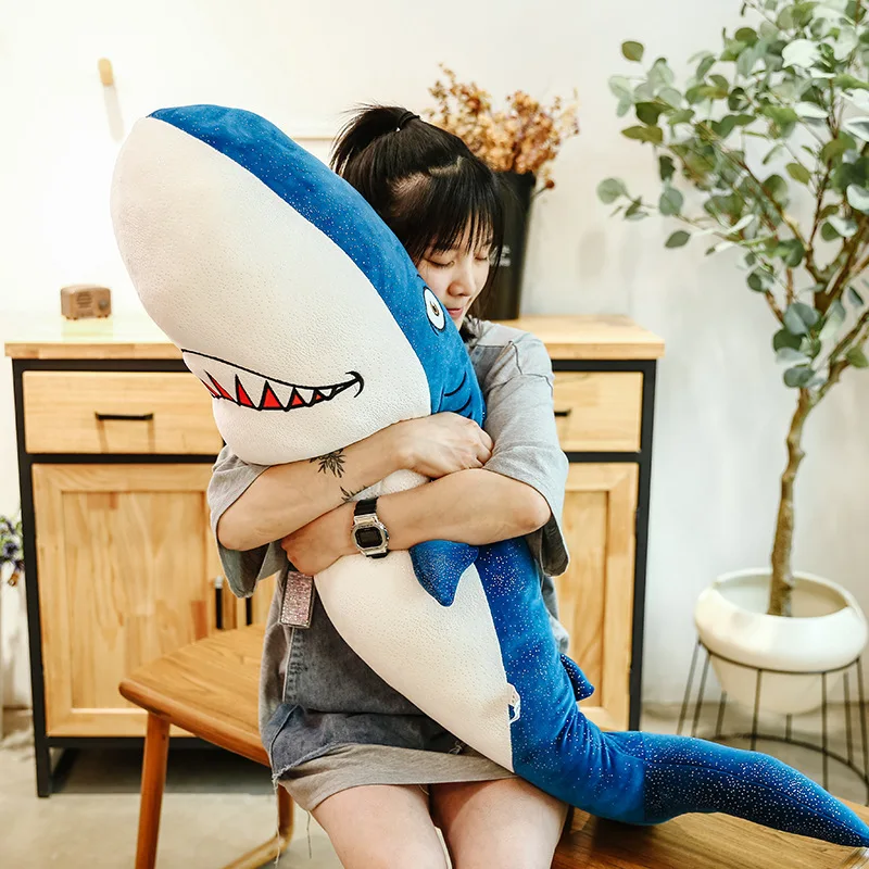 

Shark Plush Toy Cute Large Doll Doll Bed Hugging and Sleeping Soft and Comfortable Long Pillow Pillow Boy Doll Birthday Gift