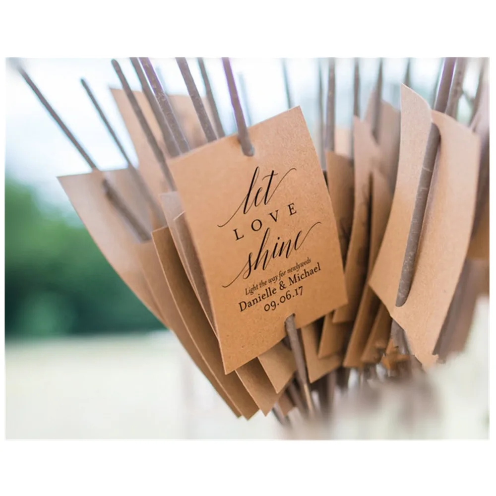 

Custom Wedding Sparkler Tags, Sendoff Sign, Send Off Sparkler, Let Love Shine Sign