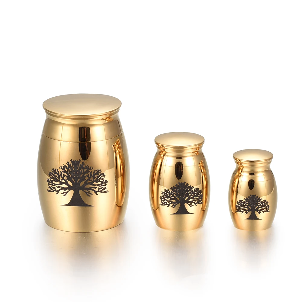 Tree Of Life Engravable Cremation Mini Urns For Pet/ Human Ashes Casket Funeral Urn Loss Of Love Stainless Steel Cremation Gifts