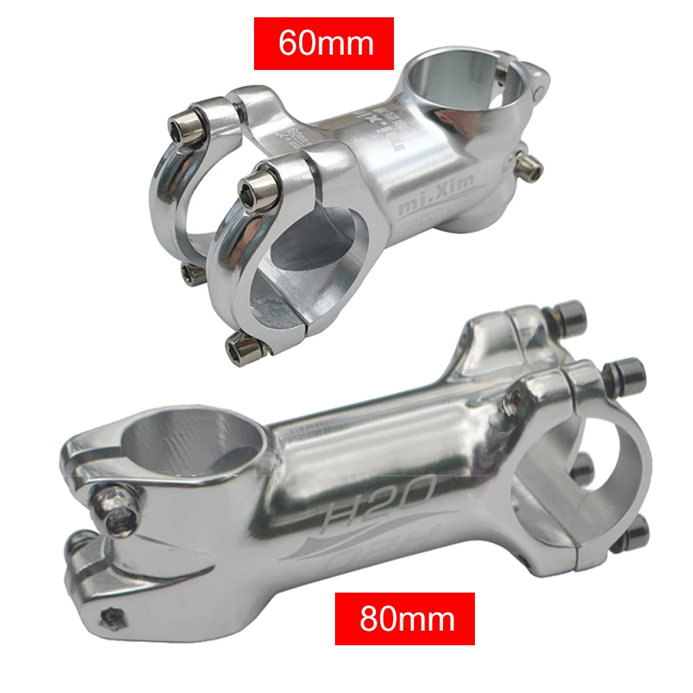 ± 7 Degrees Aluminum Alloy 60mm/80mm Bike Stem Silver Ultralight CNC MTB Bicycle Handlebar 31.8mm Stem Cycling Accessories