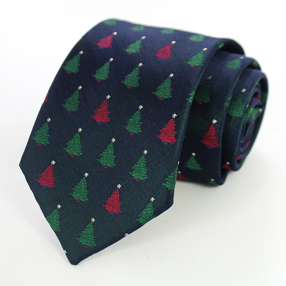 JEMYGINS Neuartige Weihnachtskrawatten, Weihnachtsmann-Schneeflocken-Krawatte, Rot-Grüne Seiden-Jacquard-Krawatte für Männer und Kinder, Weihnachtsgeschenk – Detail 16
