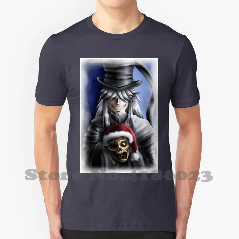 Festive 100% Cotton T-Shirt Black Butler The Grell Sutcliff X Grell Shinigami Grim Reaper Yaoi Gothic Anime Manga Falln