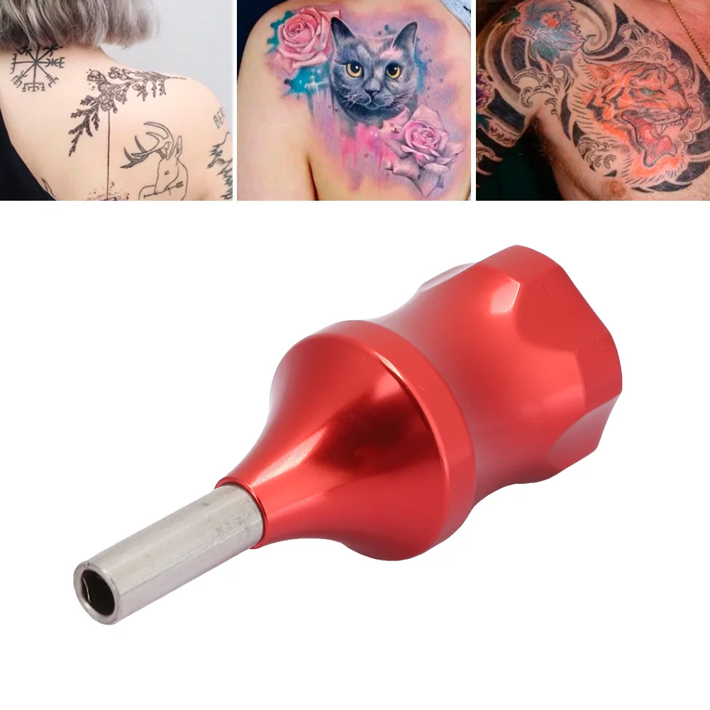 Professional 30mm Aluminum Alloy Tattoo Grips Tube Cartridge Needle Tattoo Grip Alloy Non-Slip Tattoo Machine Kit Handle(Red )