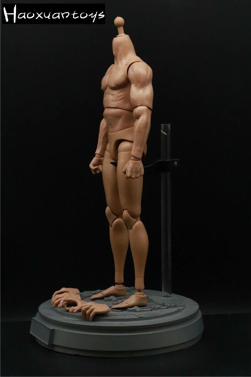 Haoxuantoys 1/6 Scale Male Strong Muscle Joint Body 28cm Soldier Flexible Action Figure Model Doll Fit 1:6 HT Head Sculpt