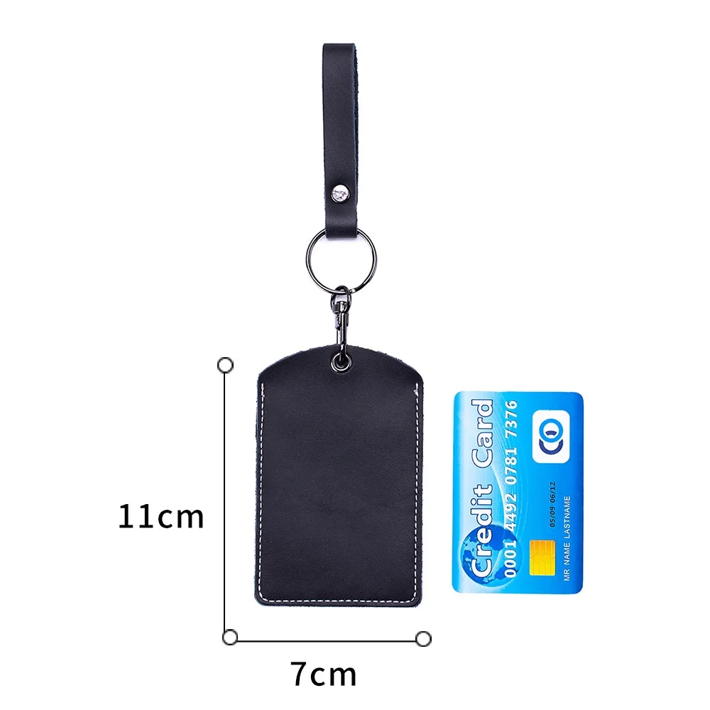 A2731 Split Cow Leather Keychain Control Tokey Key Ring Tags Keyfob ID Card Case Bag Doorlock Access Holder