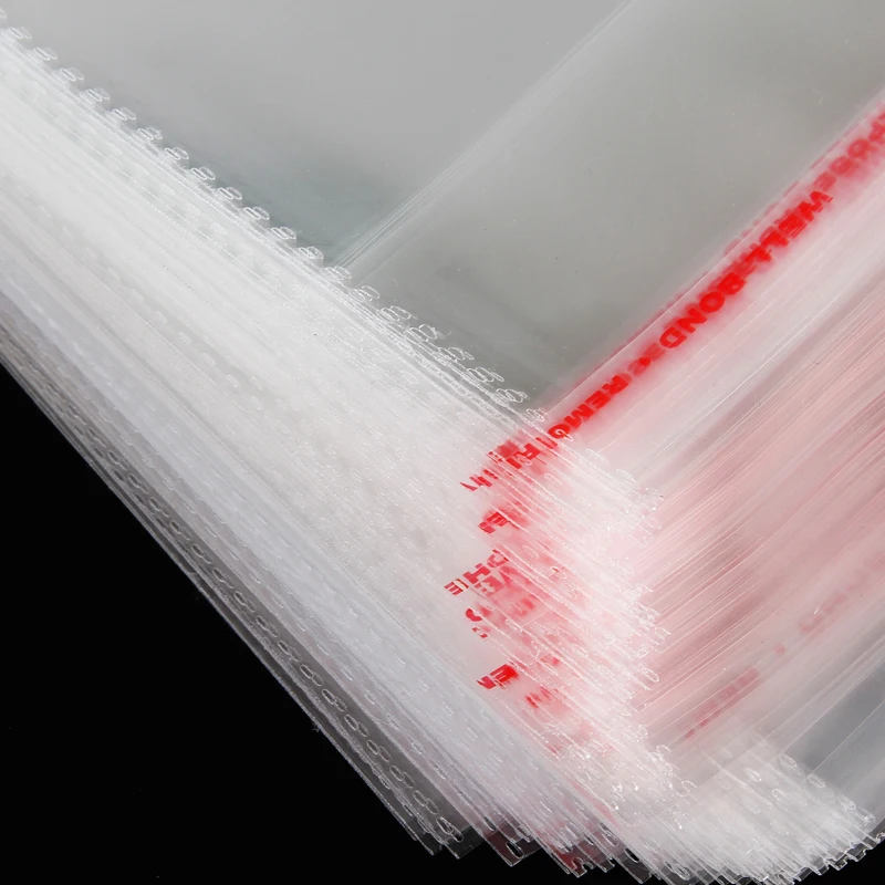 100pcs Width 31-50cm Width Large Clear OPP Adhesive Bags Transparent Poly Resealable Packaging Bag Self Plastic Gift Pouches