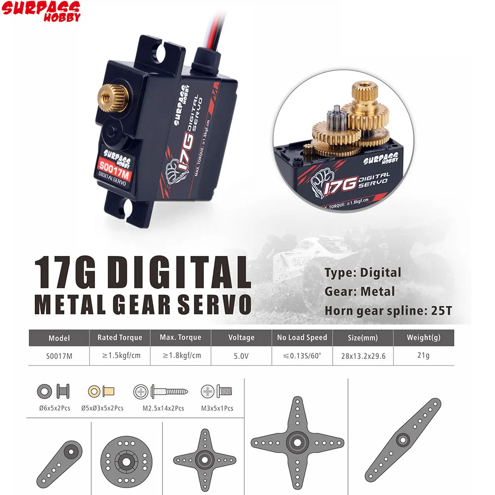 ÜBERTREFFEN Hobby S0017M 17g Metall Getriebe 3,5 KG Digitale Servo für RC Flugzeug Roboter 1/18 1/16 Lkw Auto Boot kanal Flugzeug