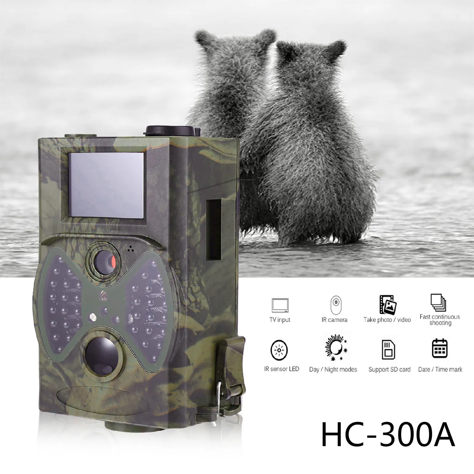 Suntekcam Wildlife Cameras 16MP 1080P Night Vision Infrared Cams Surveillance  Wireless Hunting Trail Camera HC300A Photo Trap