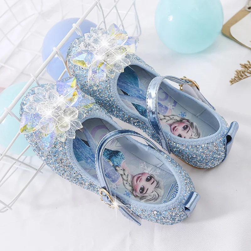 Disney Frozen Elsa Sandals Girls Shoes Princess Dance Shoes for Baby Girls Fashion Non-Slip Crystal Shoes Sandals for Girl