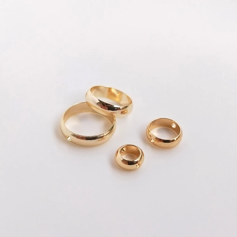 

6-12MM Plated True Gold Round Spacer Loose Beads Connectors DIY Jewellery Findings Jewelry Making Fittings Accessories