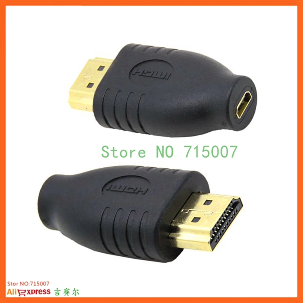 Профессиональный HDMI-совместимый конвертер, 1 шт., черный, стандартный, HD, штекер типа A в Micro HD, тип D, гнездовой адаптер