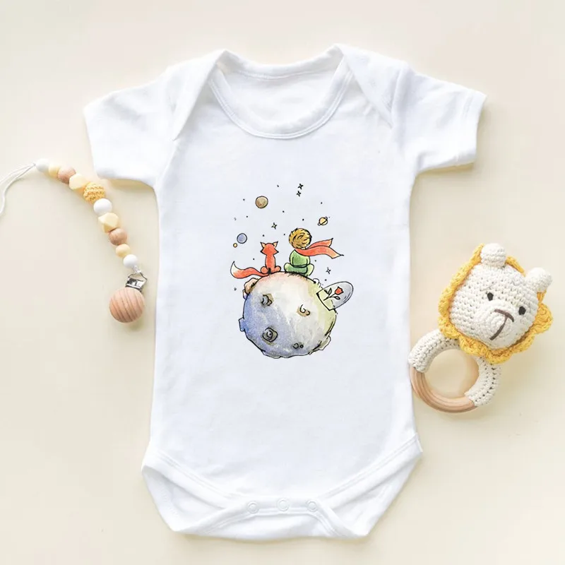 The Little Prince Art Printing Short Sleeve Romper Infant Newborn Bodysuits Cotton Baby Jumpsuit Outfits Cute Boys Girls Clothes