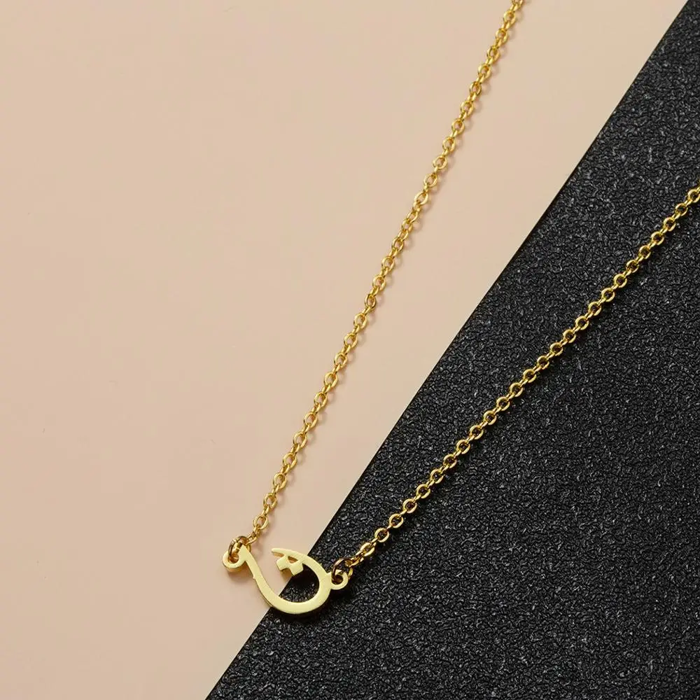 CHENGXUN Initial Necklace  in Arabic Letter Handcut Gold Plated  Brass Pendant Unique Necklace  Jewelry 2020