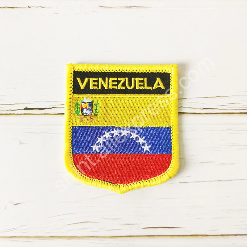 Distintivo distintivo con toppe ricamate con bandiera nazionale del Venezuela e spilla a forma quadrata un Set sulla decorazione dello zaino con