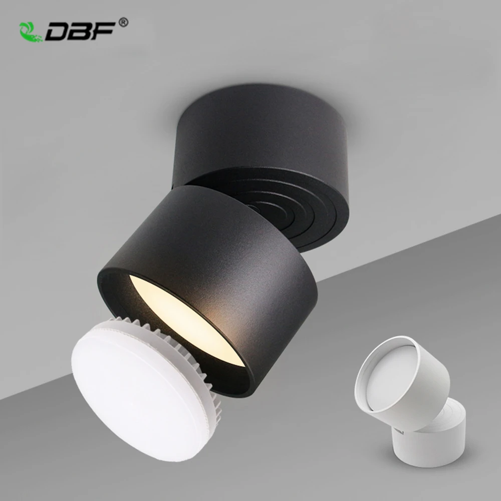 

[DBF]360 degrees Rotatable LED Surface Lamp Holder with Light Bulb Replaceable 7W 9W 12W Anti-Glare Surface Mounted Downlight