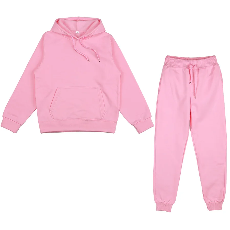 2021 Spring Autumn Women Tracksuit 2 Pieces Set Oversize Hoodies Sweatshirt and Jogging Pants Sport Suits Solid Run Sportswear